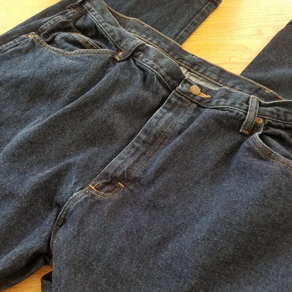 Wrangler Blue Jeans 40x32 Regular Straight Dark Wash 96501MR Cotton Denim - Picture 2 of 8